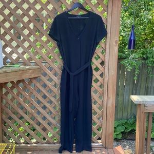 J. Crew Black Straight-leg Jumpsuit with sash